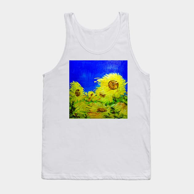 Sunflowers under the blue sky Tank Top by NataliaShchip